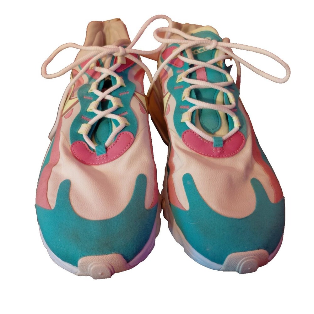 Nike Air Max 270 React White Teal Women's Size 9.5 CW7015-100 Sneakers